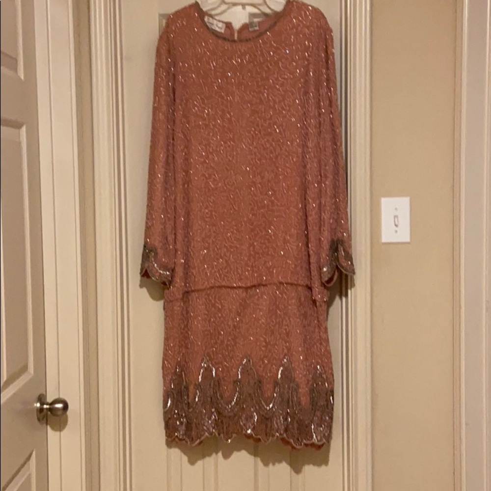 Beaded & sequins formal dress